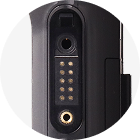 LM84 screw-fastened secure multi-pin audio connector port