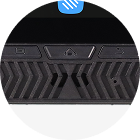 LM84 front-facing speaker with noise suppression technology